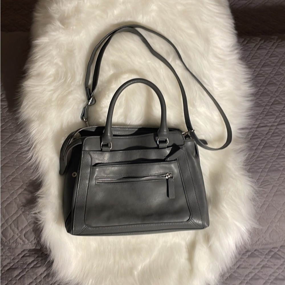 Grey faux leather Purse